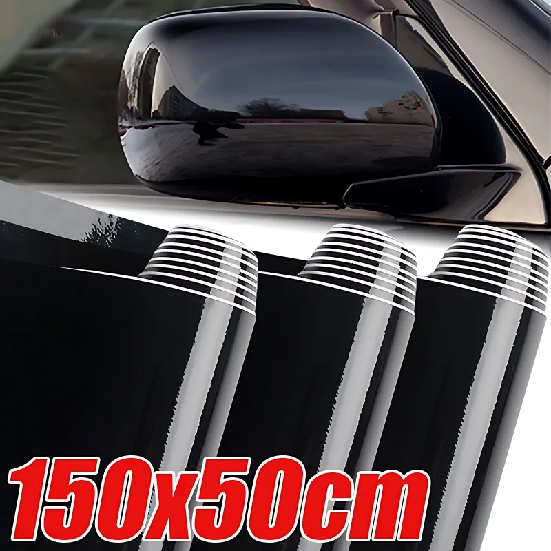 Car Gloss Vinyl Wrap Film Black Bright Color Sticker Car Motorcycle Body Styling Decals Decoration Stickers Accessiries 150x50cm