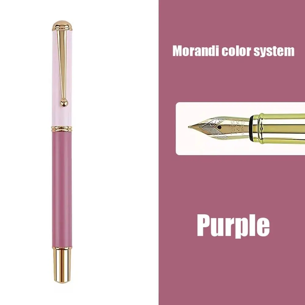 High Quality Morandi Metal Fountain Pen Office Stationery 0.5mm Ink Pen Gift Metal Pen