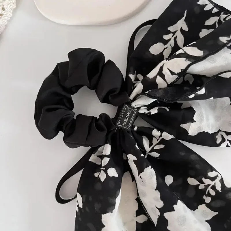 ربطة شعر أنيقة مطبوعة بالزهور، طوق شعر، حبل رأس، شريط، فيونكة، حامل ذيل حصان، عصابة شعر زهرية، إكسسوارات للبنات، هدايا #4