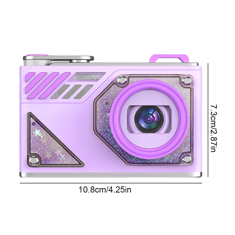 Cámara Digital de 64MP y 2,8 pulgadas, cámara Digital antivibración con punto y disparo, cámara compacta, cámara Vlogging 4K para niños y niñas