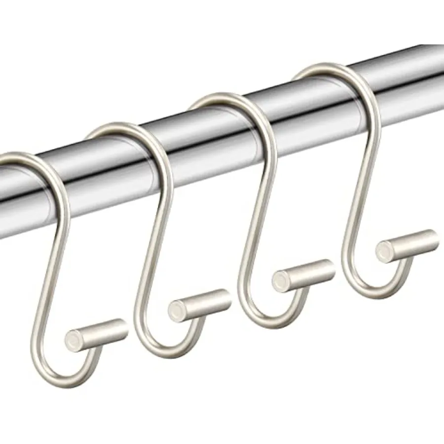 

Shower Curtain Hooks, Rust Proof Shower Curtain Rings for Bathroom, Silver Metal Decorative Shower Curtain Hooks Hangers for Sh