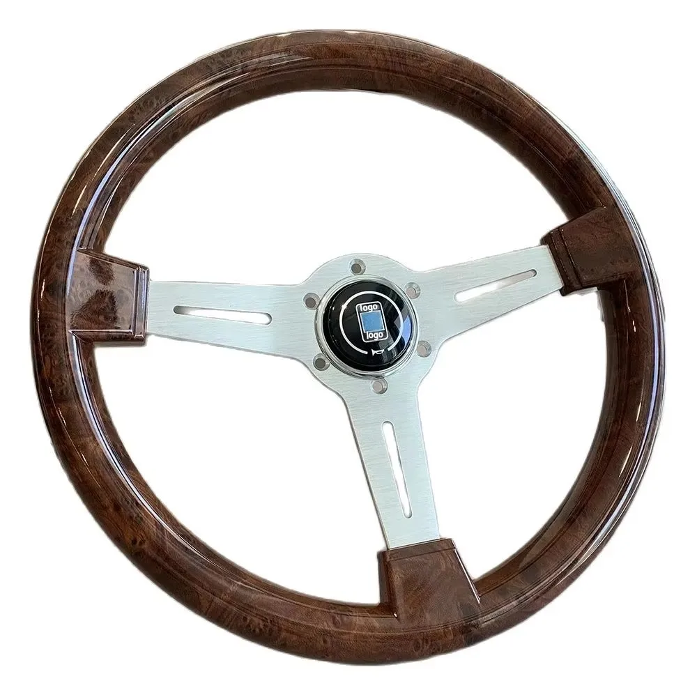 

Tiypeor Film Steering Wheel 14 inches 350mm Classic Vintage ABS Wooden Steering Wheel with Accessories