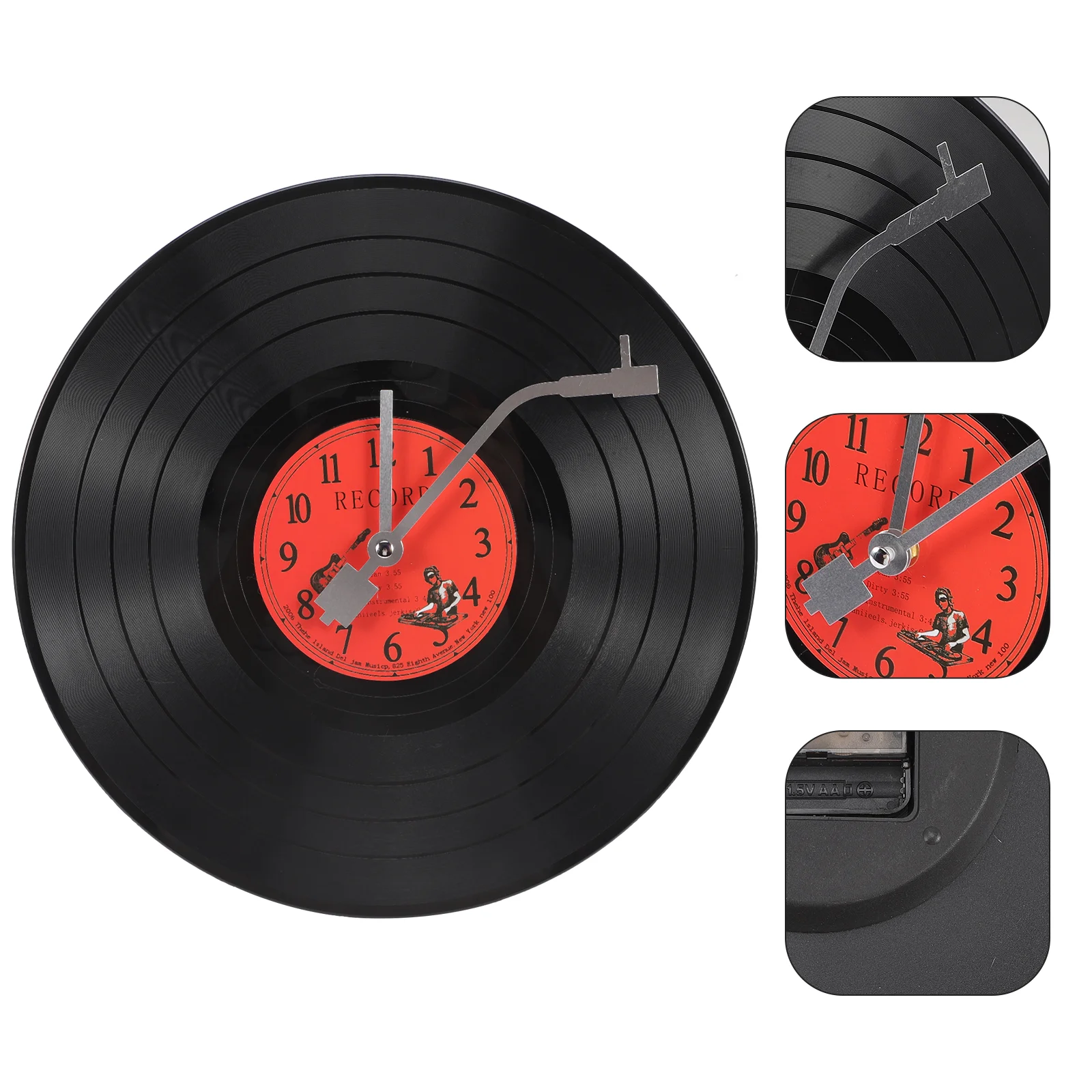 Clock Wall Vinyl Record Music Decor Hanging Records Minimalist Office Decorative Clocks Country Vintage Cute Cafe