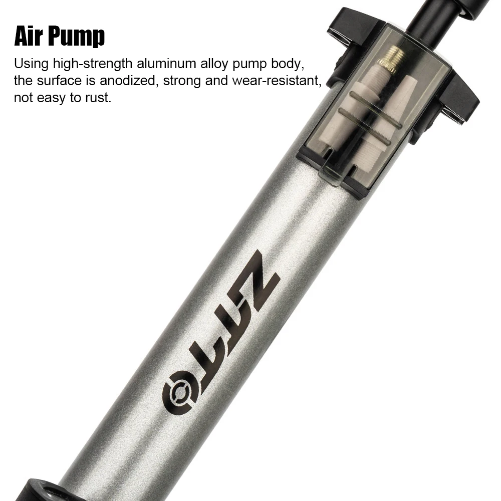 ZTTO Bike Pump 160PSI High Pressure Air Pump Portable Bicycle Tire Inflator with Pressure Gauge Fits Presta & Schrader Valves fo - Image 3