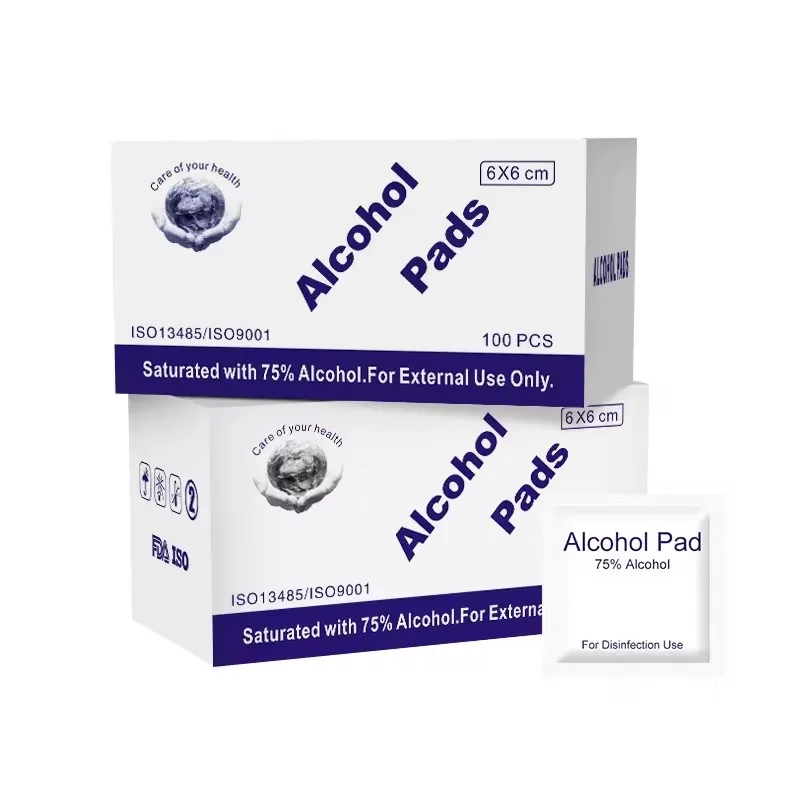200/500Pcs 75% Alcohol Wipes Individually Wrapped Tattoo Piercing Skin Prep Disposable Pad Pet Toy Sanitizer Home Body Care Pad