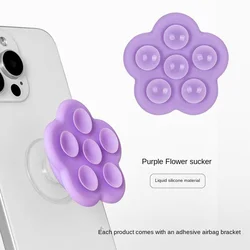 Flower Suction Cup Silicone Sticky Phone Grip Stand for p-socket Pop Top Phone Grip Tok Griptok Holder Ring Phone foldable Stand