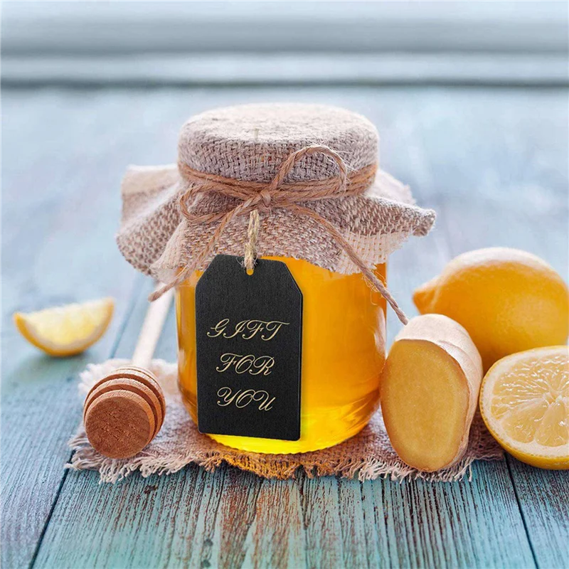 

40 шт. бирки для классной доски, подвесные деревянные мини-вывески для классной доски, подвесные этикетки для классной доски, бирки для сообщений, черный