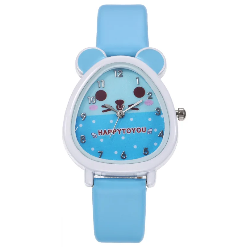 Orologio per bambini carino Orologio con cinturino in pelle PU Orologio al quarzo semplice stile coreano dei cartoni animati Studenti Jelly Quadrante digitale Relogio Mujer