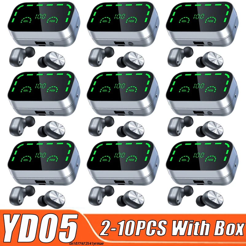 

YD05 Bluetooth Earphones Smart Headphones Wireless Headset HiFi Earbuds Gaming Microphones Display LED TWS Bluetooth Watch Phone