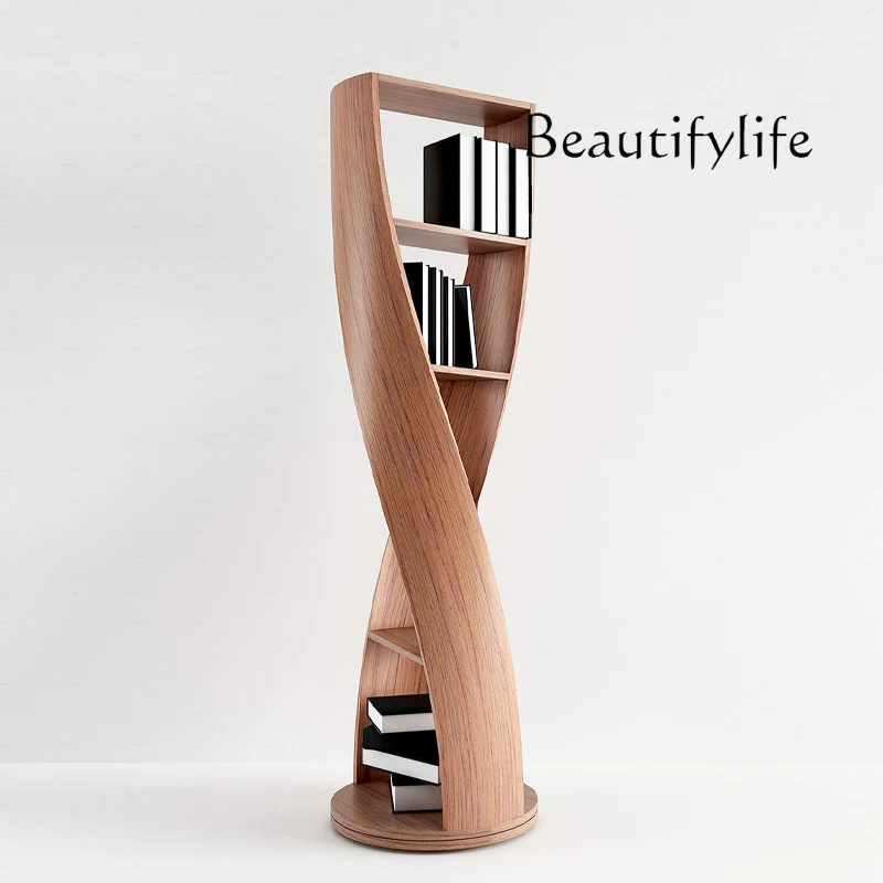 

Personalized art special-shaped design floor-to-ceiling home reading bookcase decorative display shelf rotating bookshelf