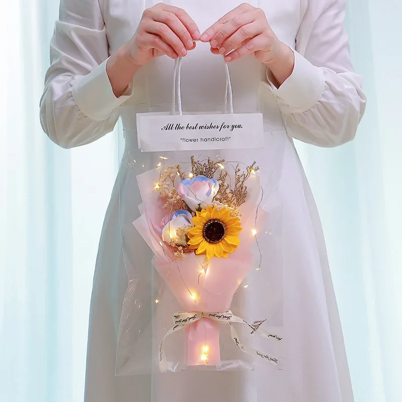 محاكاة زهرة صابون الورد ، باقة زهور نهائية ، نجمة كاملة ، ديكور حفلة منزلية ، أنشطة كشك ، هدايا