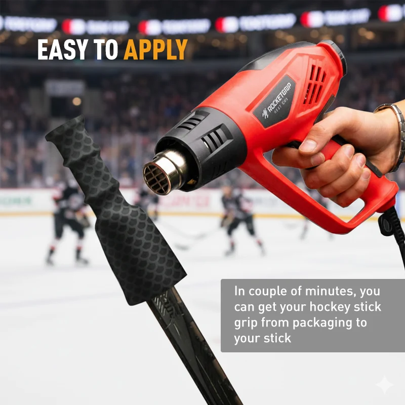 Fita termo retrátil para hóquei no gelo, antiderrapante, 5 cores, apertos para raquete, acessórios de treinamento de hóquei
