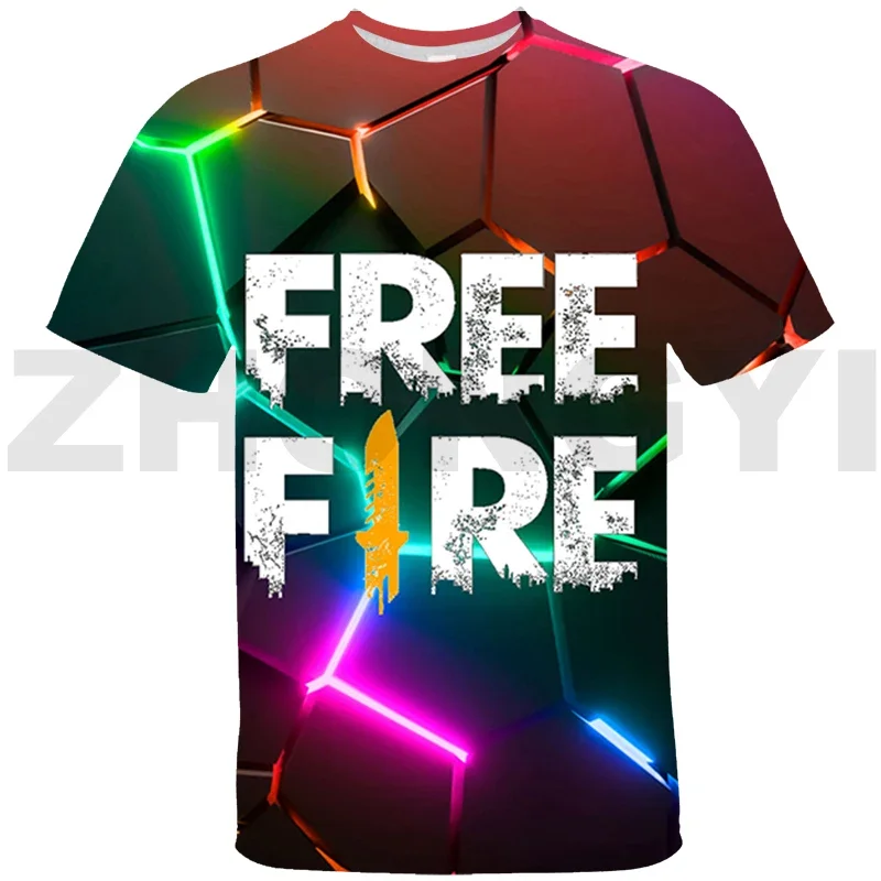 3D Print Free Fire Garena Oversized T Shirt Graphic Funny Anime Free Fire T-shirt Fashion Female Clothing Tees Parent-child Wear