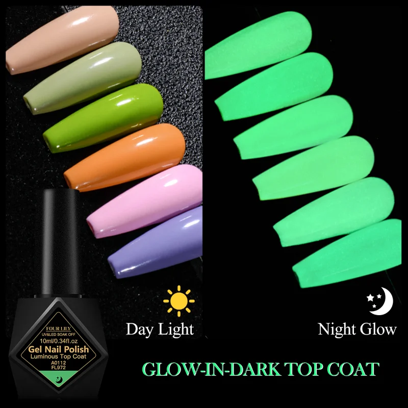 10ml Milk White Luminous Top Coat Gel Nail Polish Neon UV LED Nails Gel Soak Off Gel Varnish Fluorescent Nail Art Nail Supplies view 5
