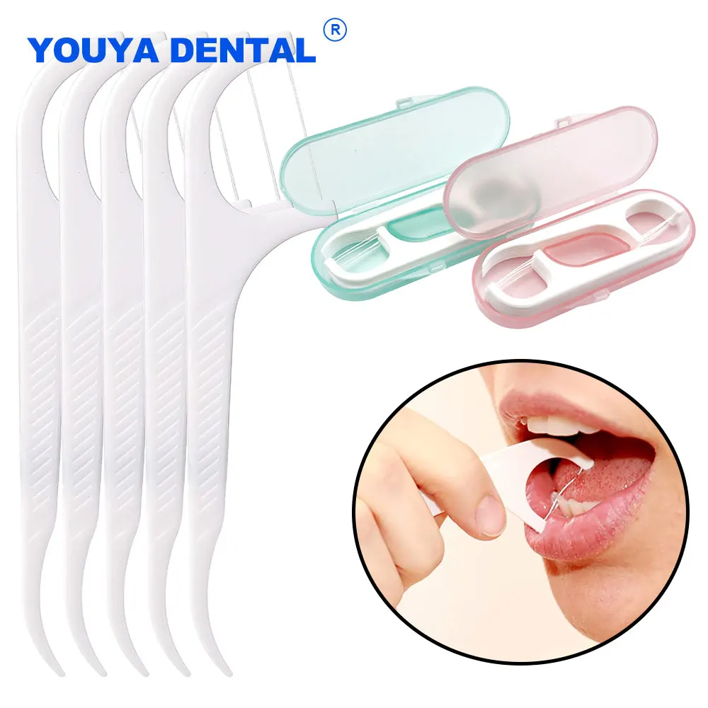 10 Pcs/Box Dental Teeth Floss Picks Interdental Brush Toothpick Floss Picks Oral Hygiene Portable Flosser Cleaner Travel Package