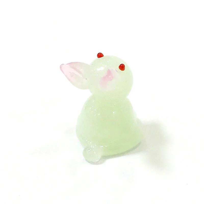 2 قطعة من تمثال أرنب زجاجي صغير بألوان متعددة ، زخارف أرنب لطيف في المنزل غرفة الأطفال ، حديقة الجنية ، إكسسوارات ديكور بونساي