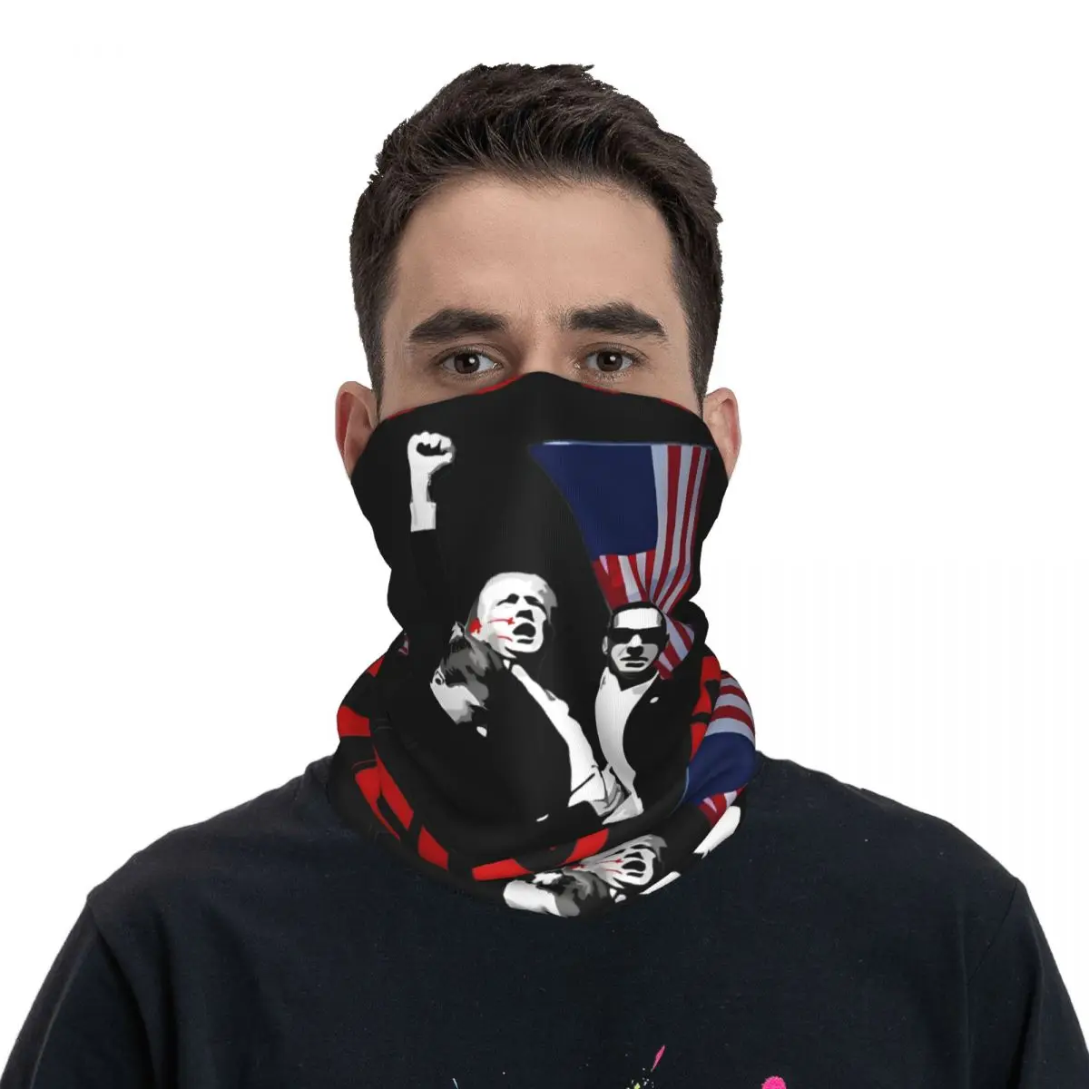 Outdoor Sports Balaclava Fight Trump Assassination Attempt Bicycle Mask Soft Bike Face Masks Riding UV Protection Scarf Bandana