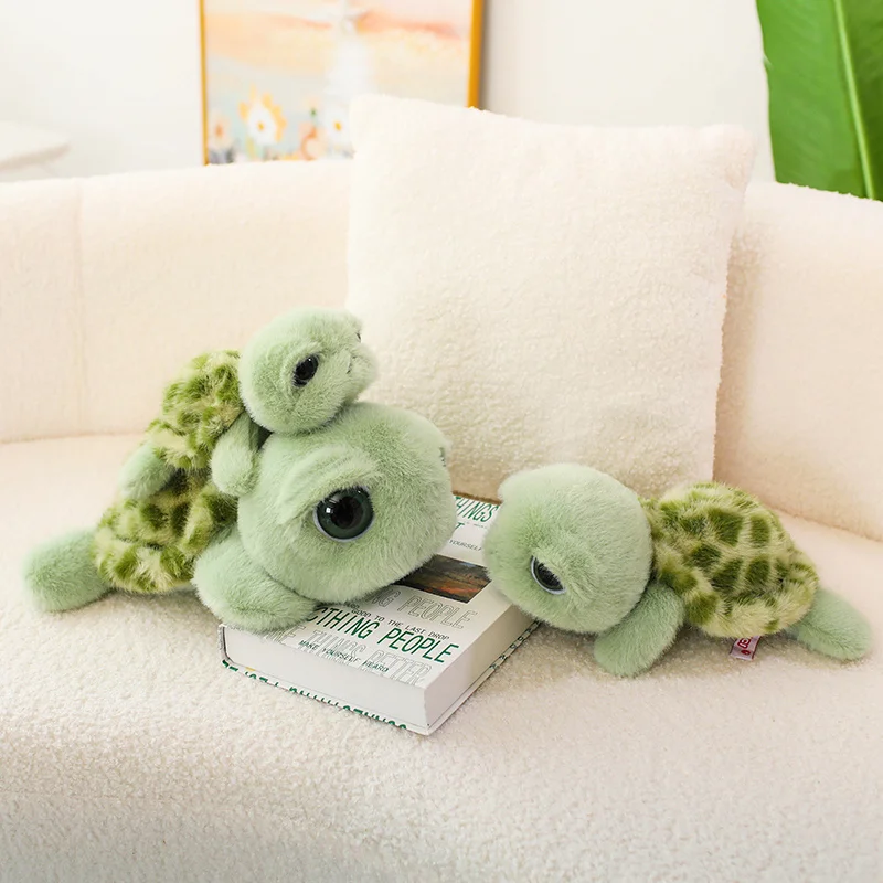 22/28/40CM encantador ojos grandes tortuga de peluche de juguete lindo muñeco de tortuga marina relleno suave Animal almohada decoración del hogar regalo de cumpleaños