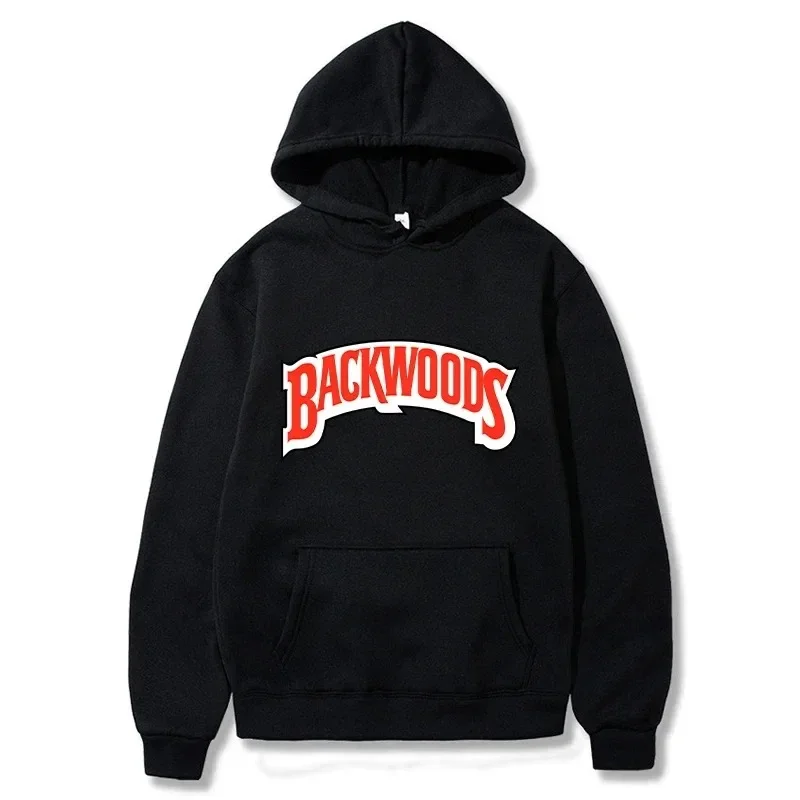 Backwood Hoodie Men's Fashion Letter Graphic Printed Sweatshirt Plus Size Women's Harajuku Streetwear Hooded Pullover Sportswear