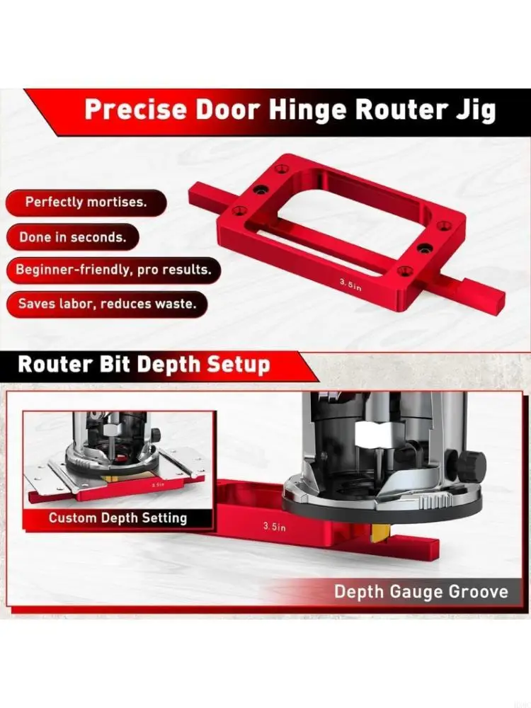 

3-1/2inch Fixed Size Door Hinge Jig For Router Aluminum Mortise Template Door And Jamb Door Hinge Template HX6C