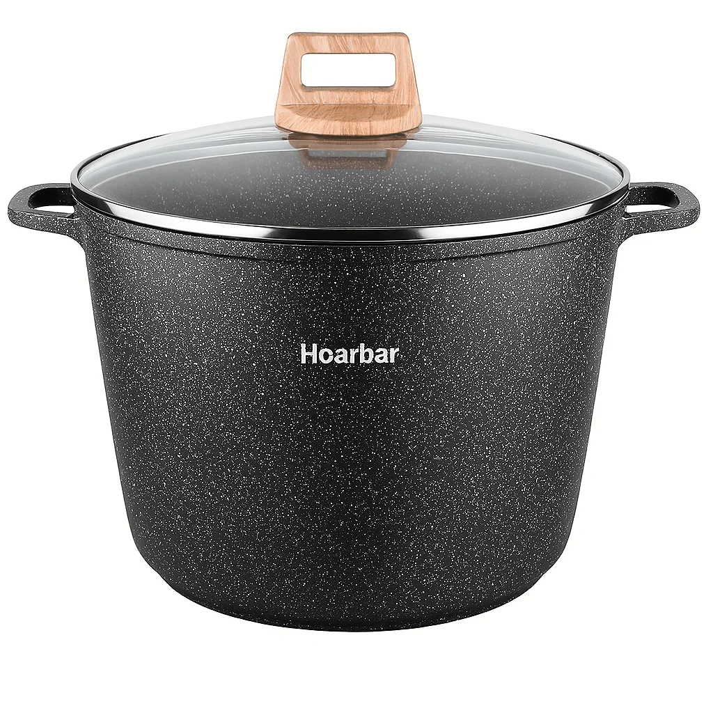 

Hoarbar 10.5QT Large Non-Stick Stock Pot Soup Pot – Family Size, All-Stove Compatible - Black