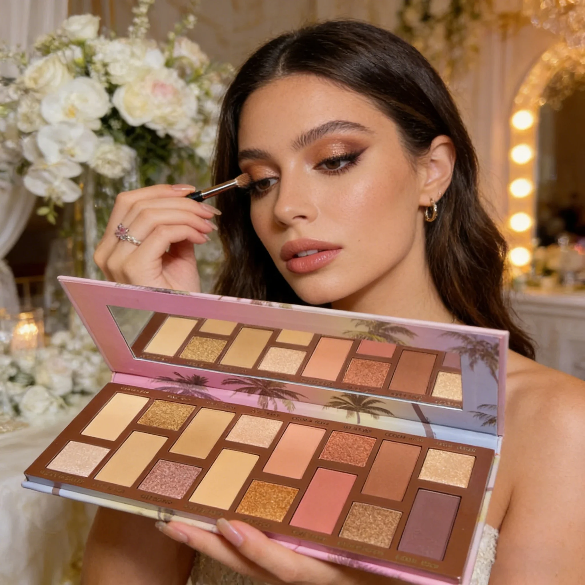 MYHO California Sunset 16-color Eyeshades Plate: Pearlescent and Matte-Internet-acclaimed Bride and Wedding Day Essentials