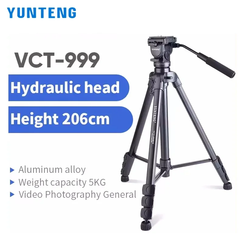 YUNTENG VCT-999RM гидравлический демпфирующий штатив для зеркальной камеры, мобильного телефона, фотосъемки, видео на открытом воздухе, большой кронштейн 2 метра