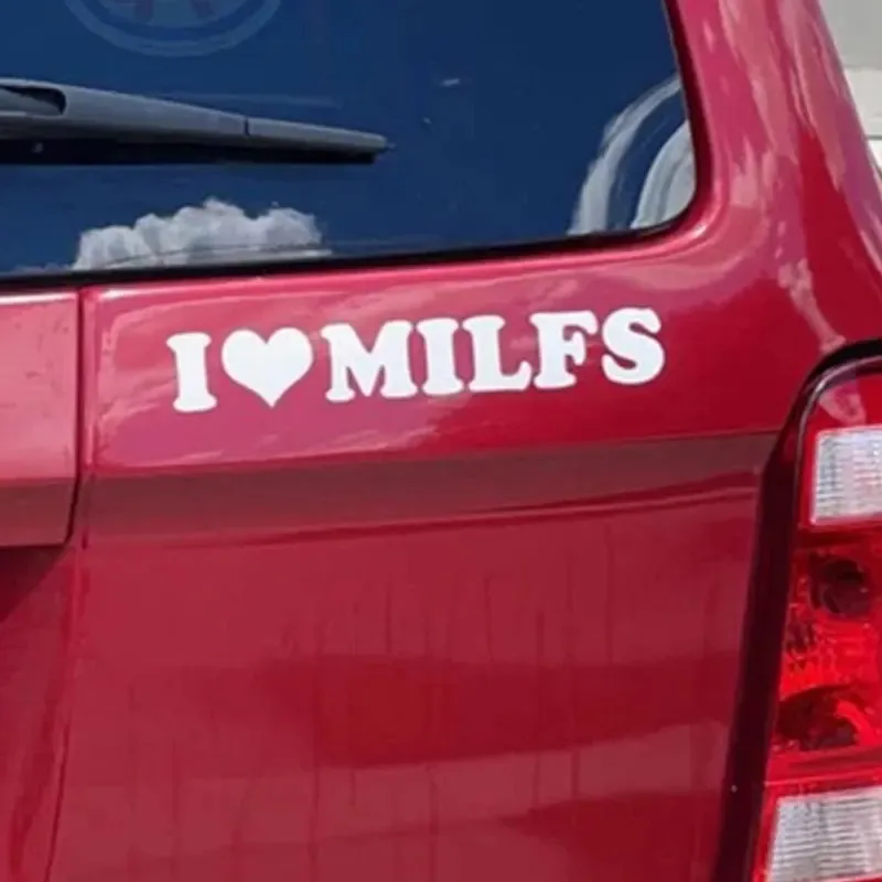S227 Love Milfs Car Sticker Windshield Banner Night Run JDM Sport Competition Style Waterproof Sunscreen Decorative Vinyl Decals