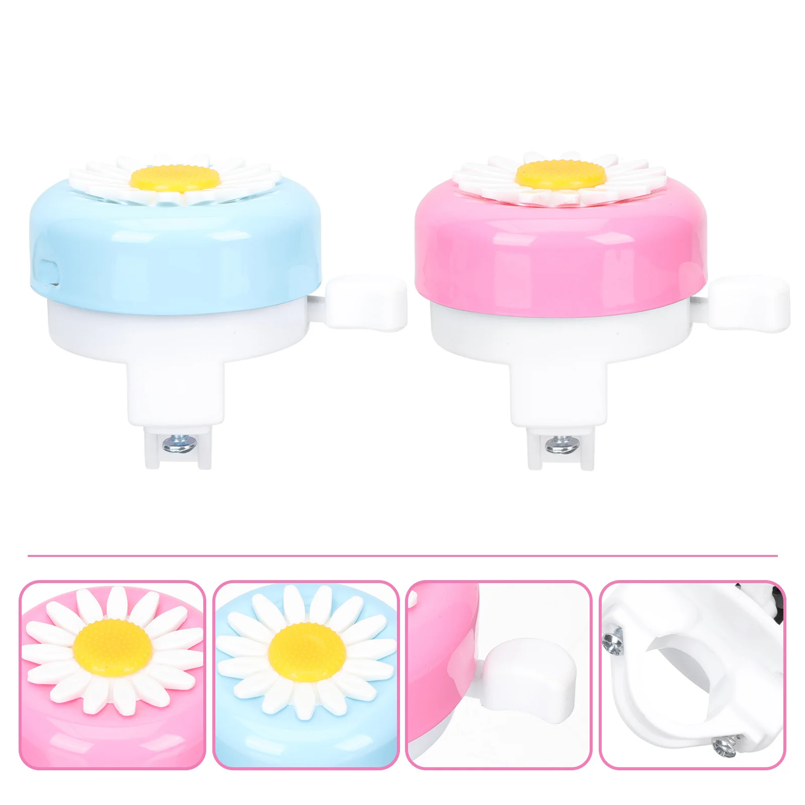 

2Pcs Durable Alloy Flower Bike Bell Crisp Loud Ringtone Cycling Accessory Bike Bell for Flower Scooter Bells