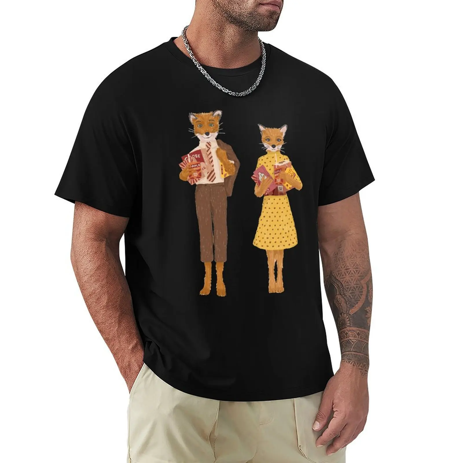 

fantastic mr. fox and mrs. fox funny T-Shirt plus size tops football t shirt shirts men