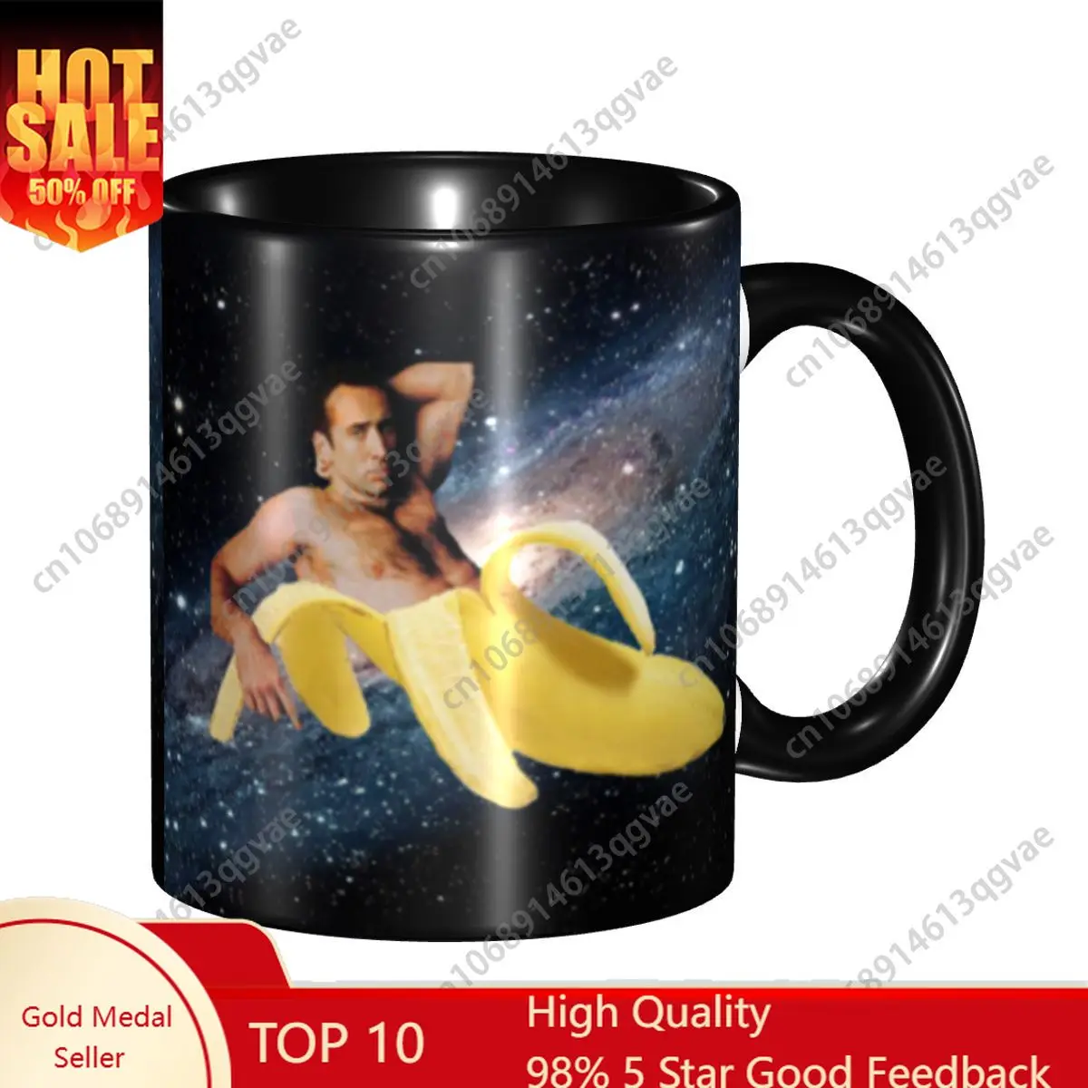 

Custom Nicolas Cage In A Banana Coffee Mugs DIY Space Ceramic Tea Milk Cup