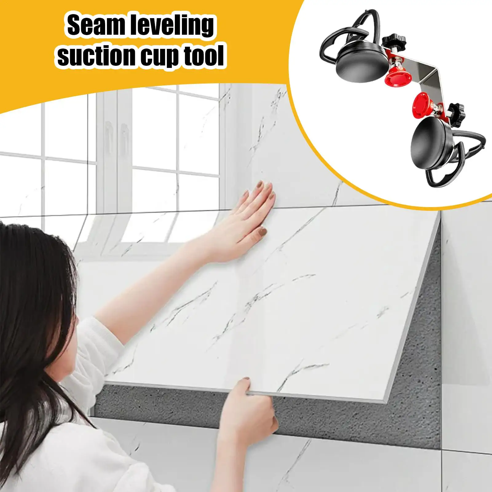 

Floor Gap Fixer Tool 90 Degree Heavy Duty Suction Cup Granite Seam Guide Setter Floor Clamp for Joining Alignment Repair