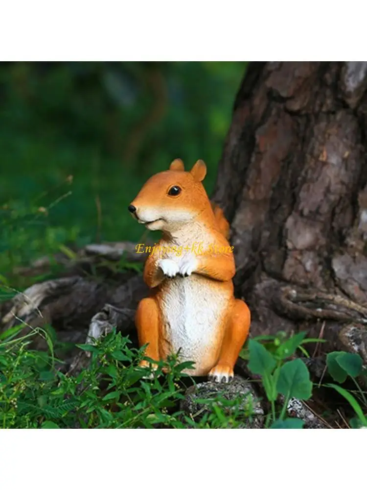 

Q1JB Resin Squirrel Figurine Mini Animal Sculpture Art Statue Crafts Ornament for Outdoor Garden Lawn Yard Decoration