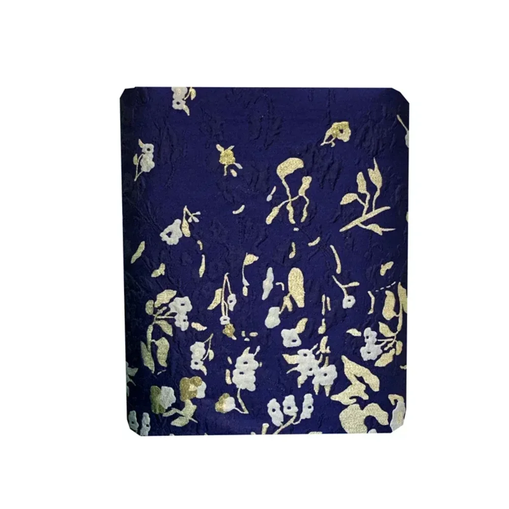 Metal Wire Brocade Jacquard Fabric Plant Flower Suit Coat Dress Clothing European Brand Fashion Design Cloth By Meter