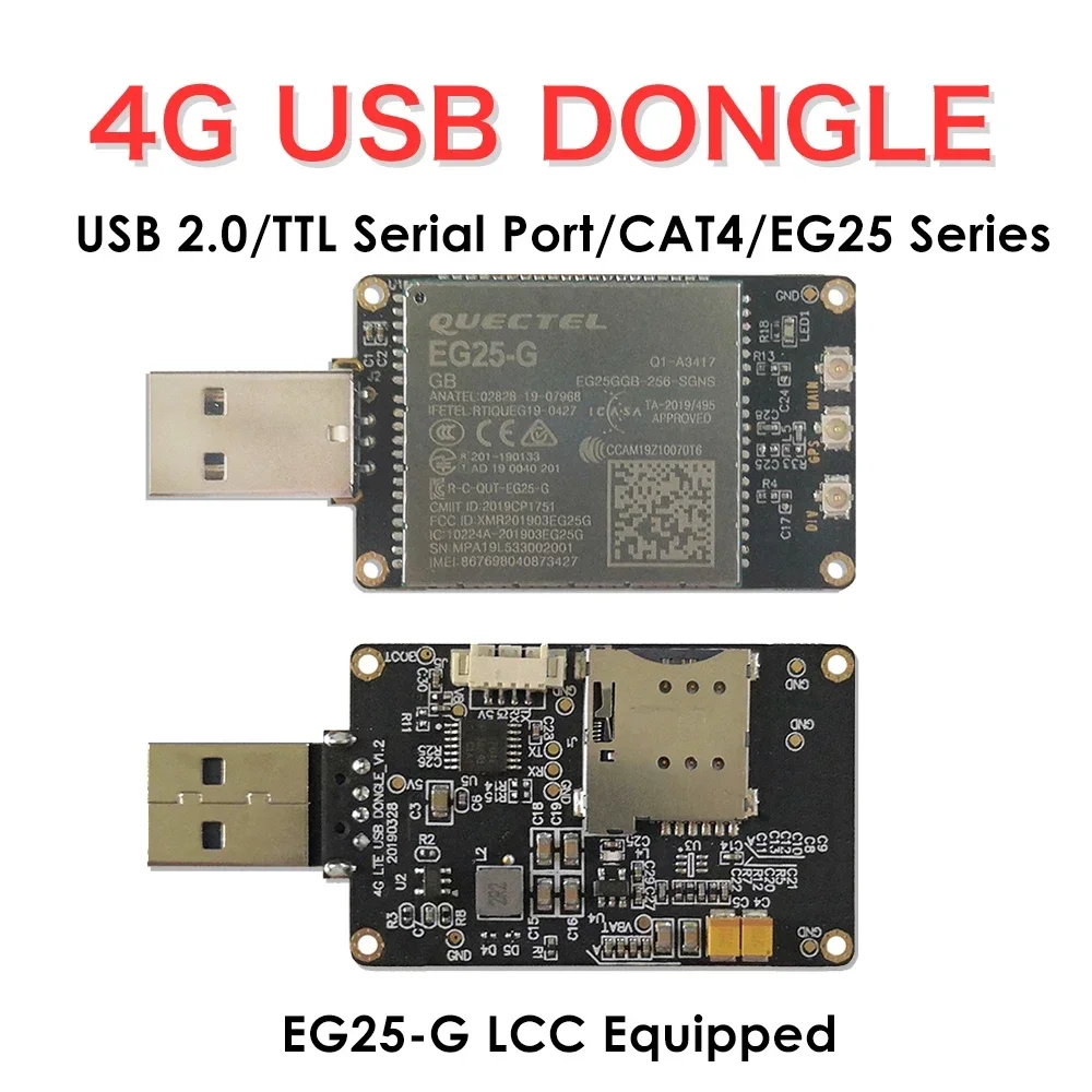 4G LTE USB Dongle W/EG25-G SIM Card Slot FDD B1/B2/B3/B4/B5/B7/B8/B12/B13/B18/B19/B20/B25/B26/B28