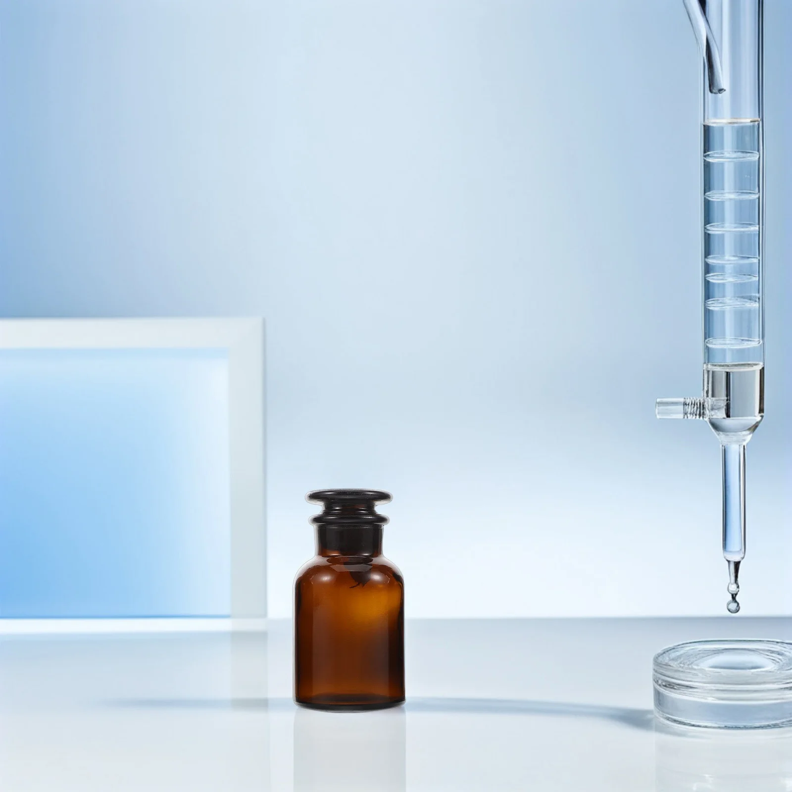 Bouteille de réactif marron à large bouche, compte-gouttes en verre de laboratoire, joint hermétique, stockage de produits chimiques, Protection Uv, petit récipient d'échantillon 3 pièces