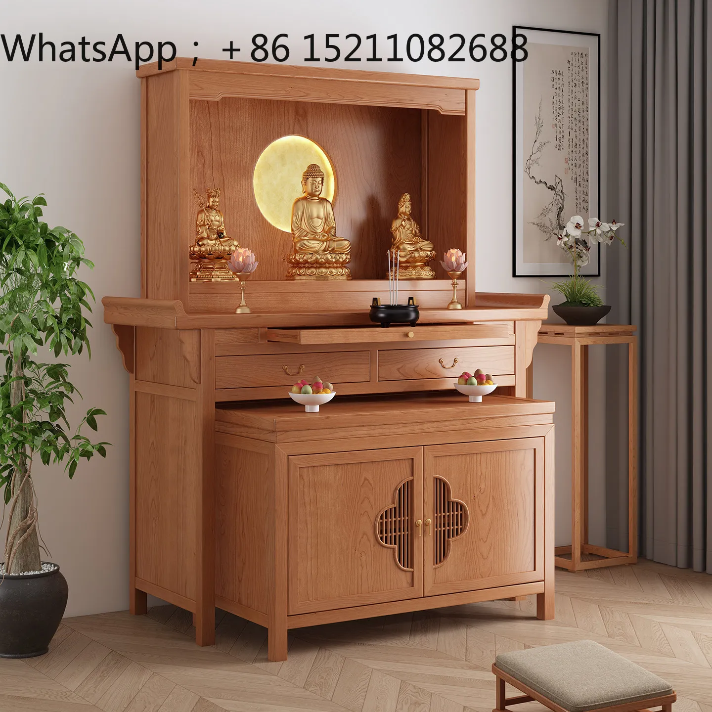 LLY Shinto shrine offering table incense case Gongtai household offering cabinet Guanyin God of Wealth Gongtai