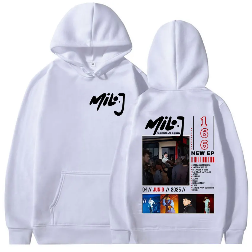 래퍼 마일로 J 166 신상 앨범 2025 프린트 후디 남성 고딕 의류 풀오버 스웨트셔츠 남성 힙합 패션 오버사이즈 후디