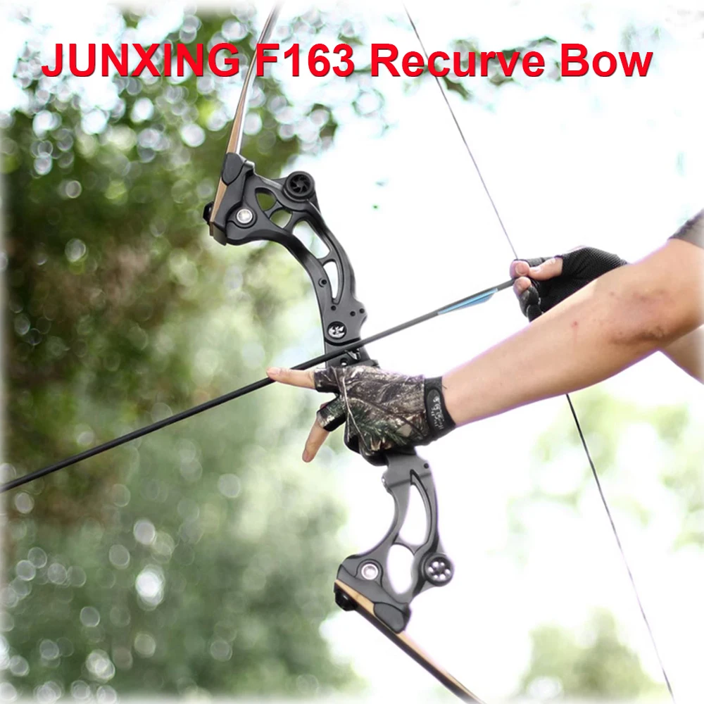 

JUNXING F163 Recurve Bow 64 Inches 30LBS-50LBS Aluminum Alloy Bow Riser Handle Archery Shooting Sport Supplies