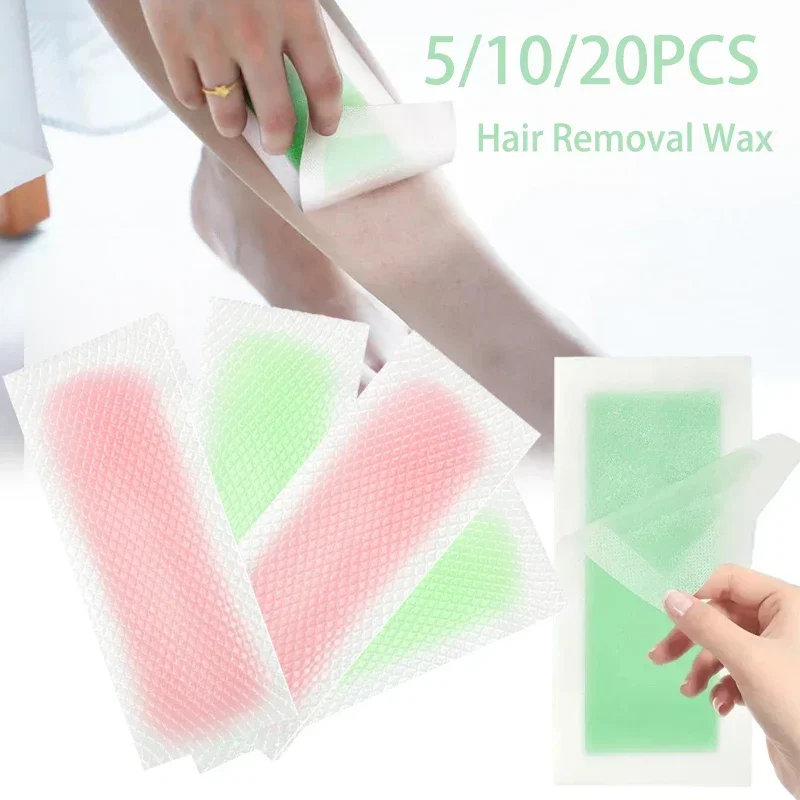 5/10/15/20stick Professional Hair Removal Wax Strips for Summer Depilation Double Sided Cold Wax Paper for Leg Body Face Useful