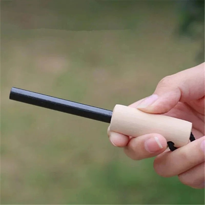 New Wilderness Survival Portable Flint Kit - Magnesium Fire Starter Stick with Wooden Handle for Camping Outdoor Equipment Tool - Image 6