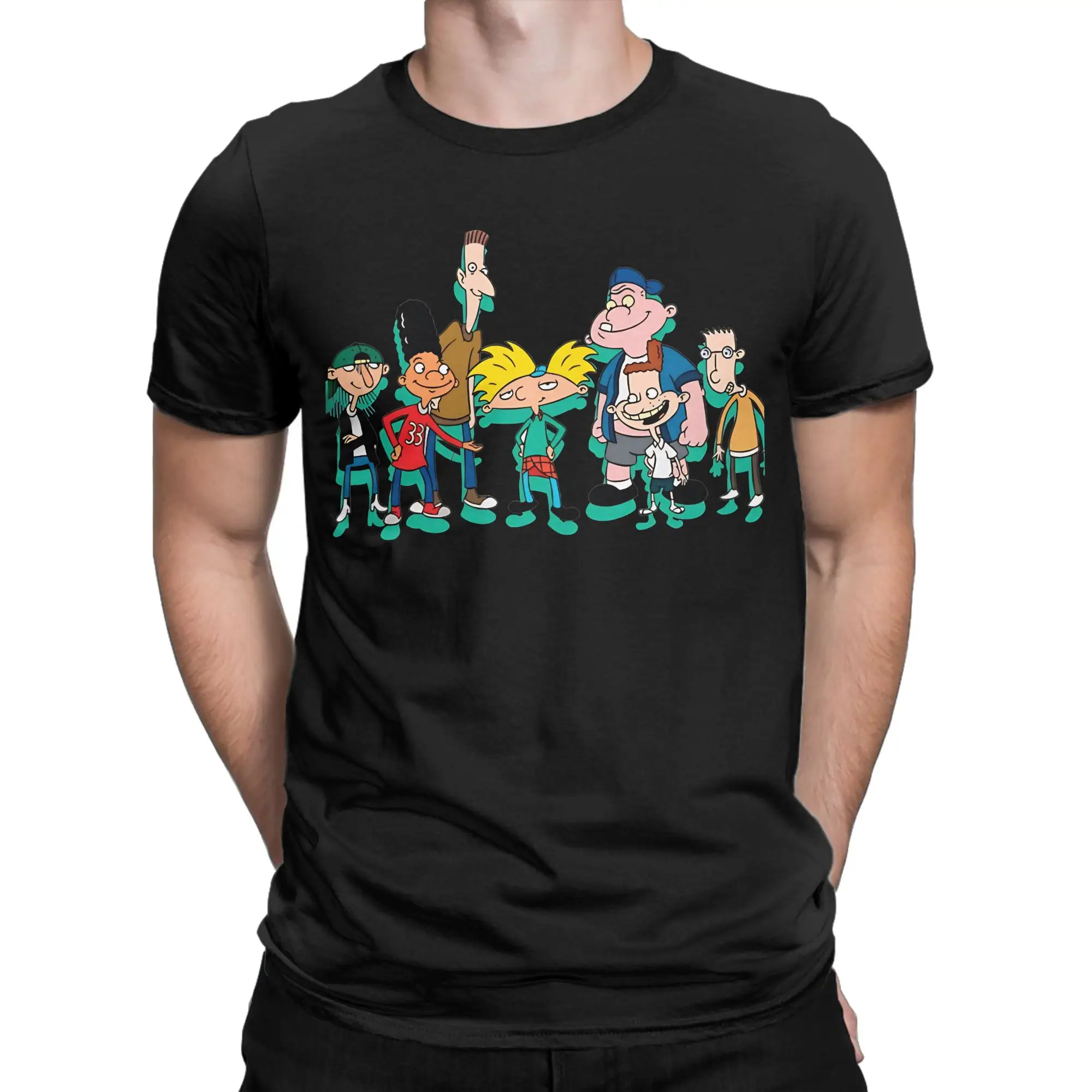 Hey Arnold Retro 90s Cartoon Boy - Camiseta con gráfico clásico y divertido, 100% algodón, para hombre