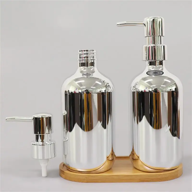 Transparent Empty Sealed Bottle Anti-slip And Anti-fall Portable Brown With Pump Cover Household Accessories Bottle Container