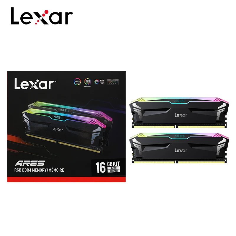 Lexar Memory Ram DDR4 4000Mhz 8GB 16GB 3866Mhz XMP 2.0 ARES RGB 100% Original Memoria 2PCS High Speed Memory Ram for Desktop