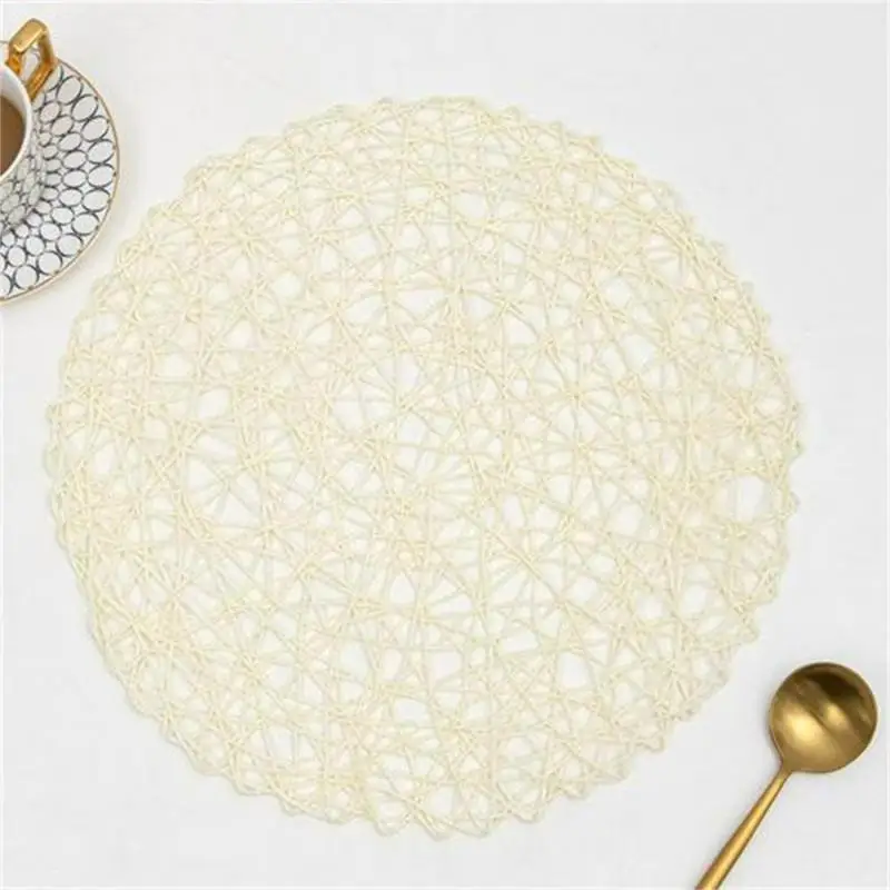 Decorative Mat Paper Rope 38cm Tableware Accessories Table Insulation Mat Anti-slip Simple Home Decor Table Tea Cup Mat Bowl Mat