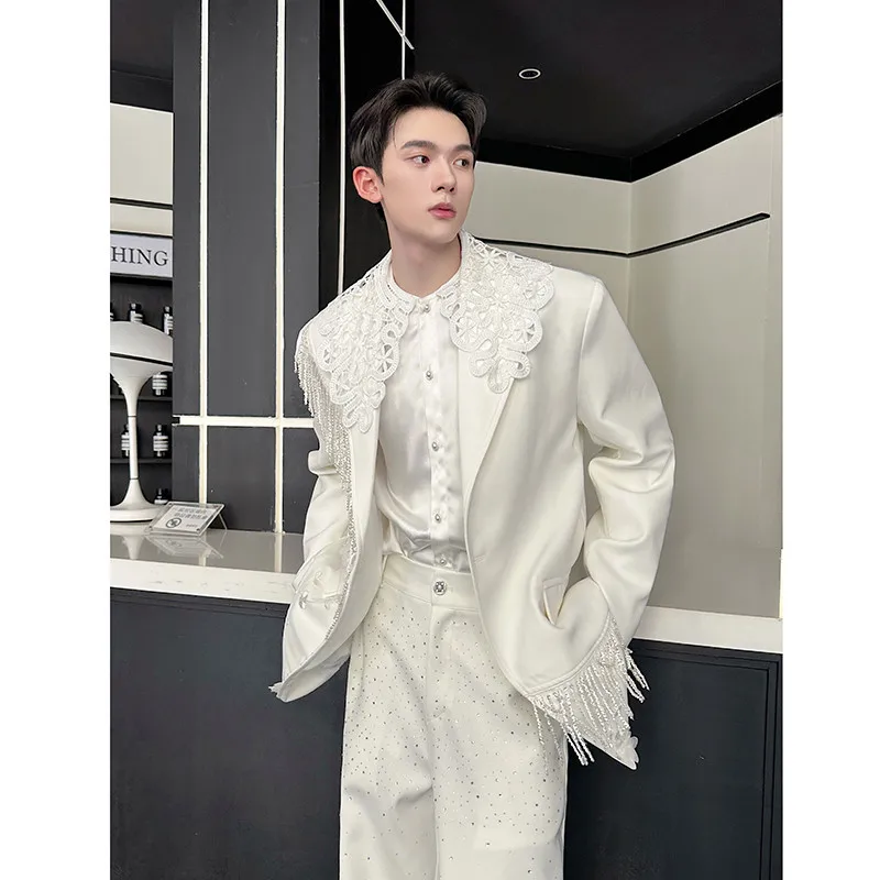 

Костюм с тяжелой вышивкой и бахромой для мужчин и женщин, повседневная одежда в западном стиле, для новогодних мероприятий, официальный наряд