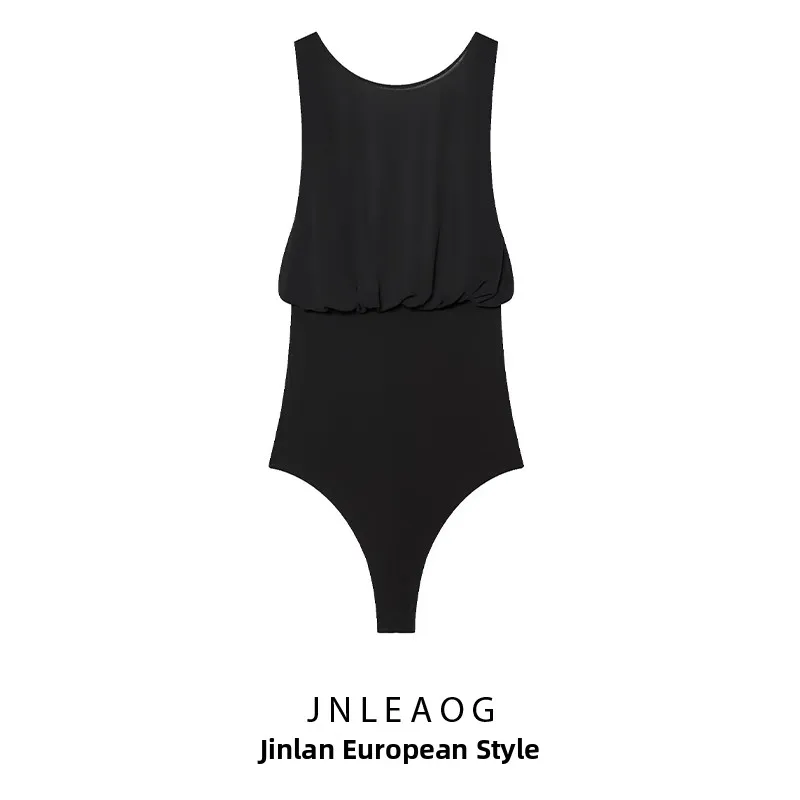 

JNLEAOG Autumn New Women's Faion Design Gored Gored Knot Overall High Waist Straight Street Sle Polyester Fiber