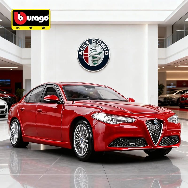 Bburago 1:24 Alfa Romeo Giulia coche de aleación fundido a presión y vehículos de juguete modelo de coche modelo a escala en miniatura coche de juguete para niños