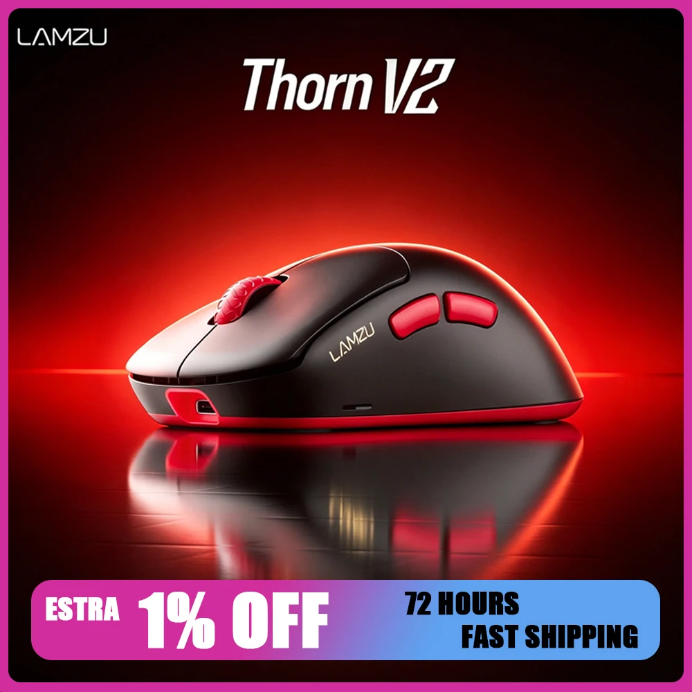 LAMZU THORN V2 Dual Mode Wireless Gaming Mouse 8000Hz Polling Rate PAW NEXT1 Sensor Nordic 54H20 Mice Lightweight PC Accessories