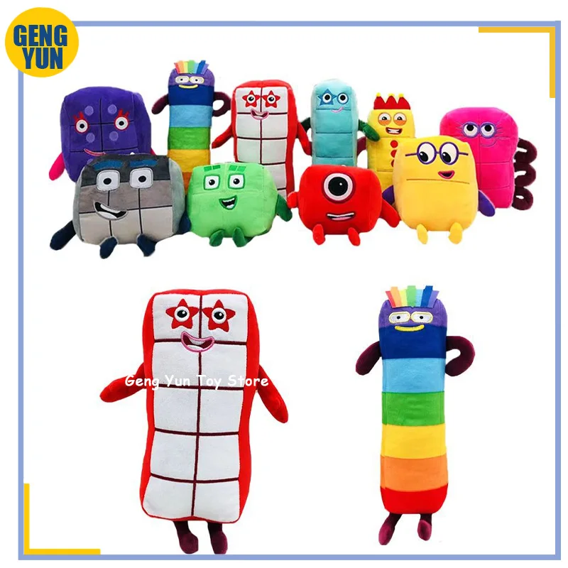 Numberblocks Plush Toy 14-30cm Cartoon Peripheral Throw Pillow Soft Kawaii Doll Stuffed Toy Decoration Christmas Present gifts